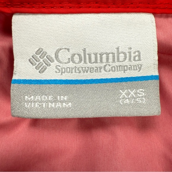Columbia Kids‎ Red 100% Nylon Hooded Full Zip Windbreaker Jacket XXS 4/5 NWOT - Picture 4 of 8
